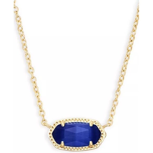 Kendra Scott Glass Stone 14K Gold Plated Over Brass Elisa Pendant Necklace - Picture 1 of 7